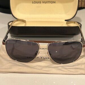 Louis Vuitton Silver Tone Metal Pilot Persuasion Sunglasses Z0494u
